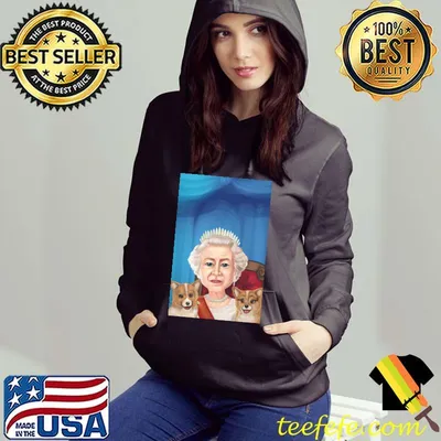 Queen Elizabeth II With Her Corgi Dogs Art Shirt