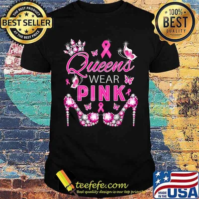 Queens wear pink breast cancer awareness ribbon support girl T-Shirt