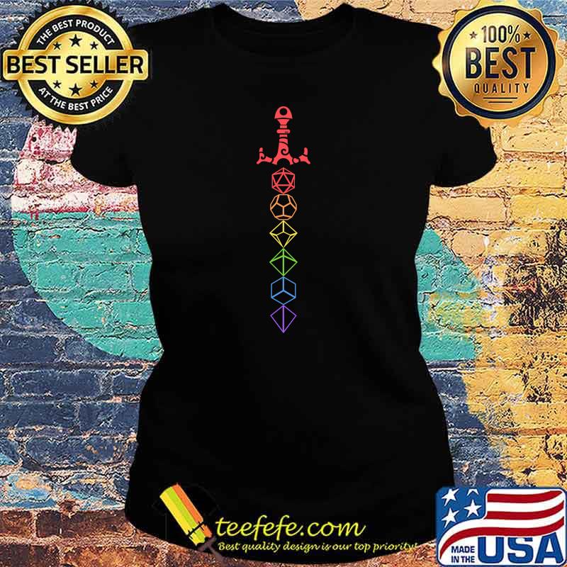 Rainbow Dice Sword Tabletop RPG Gaming Essential T-Shirt Ladies tee Rainbow Dice Sword Tabletop RPG Gaming Essential T-Shirt Ladies tee