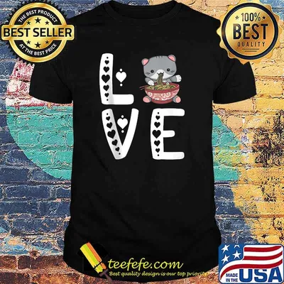 Ramen Bowl Japanese Noodles Lover Cute Cat Kawaii Anime T-shirt