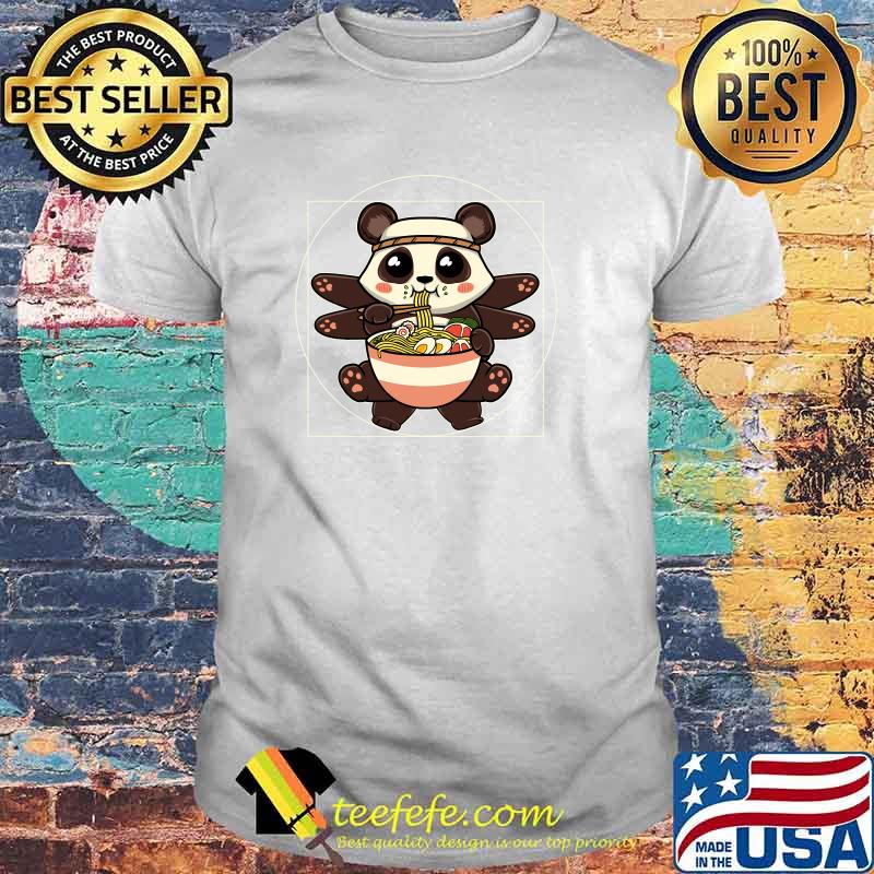 Ramen Noodles Panda Kawaii Anime Vitruvian Ramen Panda T-shirt