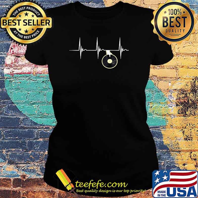 Record Player Heartbeat EKG Pulse Retro Vintage Turntable T-Shirt Ladies tee Record Player Heartbeat EKG Pulse Retro Vintage Turntable T-Shirt Ladies tee