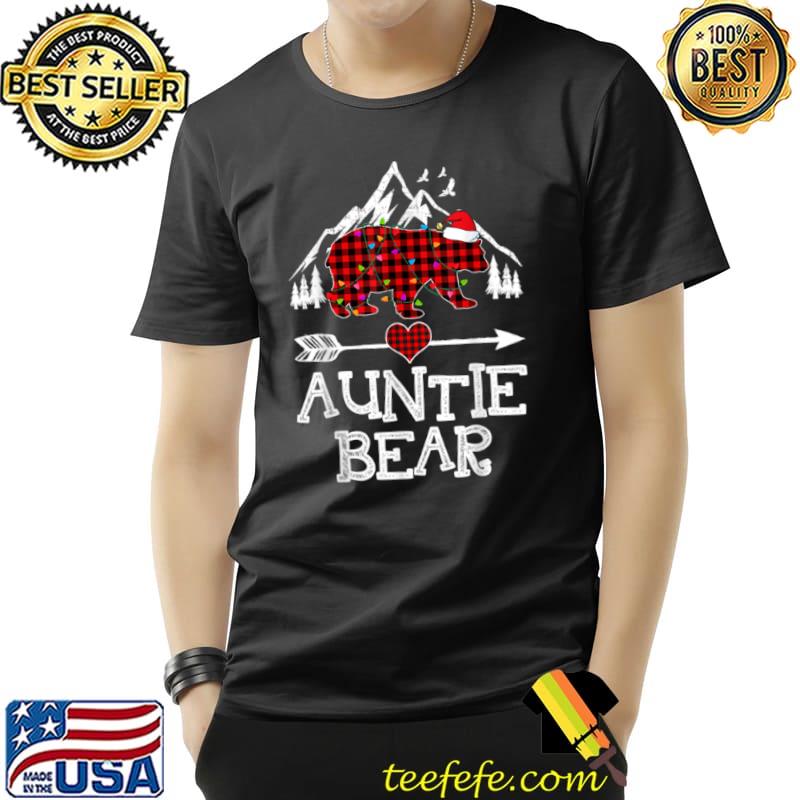 Red Plaid Auntie Bear Buffalo Matching Family Pajama T Shirt Unisex Red Plaid Auntie Bear Buffalo Matching Family Pajama T Shirt Unisex