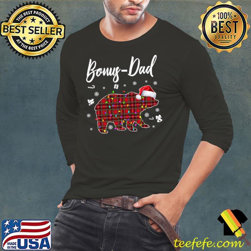 Red Plaid Bonus Dad Bear Matching Buffalo Pajama T-Shirt Long Sleeve Tee Red Plaid Bonus Dad Bear Matching Buffalo Pajama T-Shirt Long Sleeve Tee