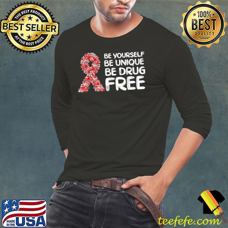 Red Ribbon Week Awareness 2021 Be Yourself Unique T-Shirt Long Sleeve Tee Red Ribbon Week Awareness 2021 Be Yourself Unique T-Shirt Long Sleeve Tee