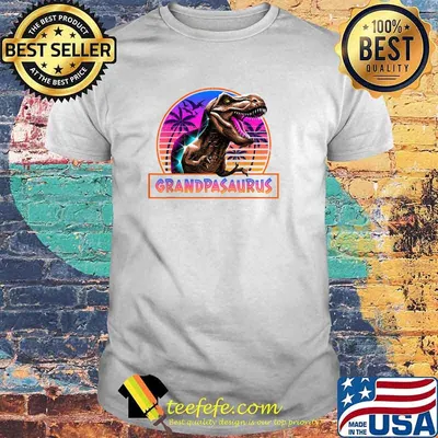 Retro 80S Color Grandpasaurus T Rex Dinosaur Family Matching T-Shirt