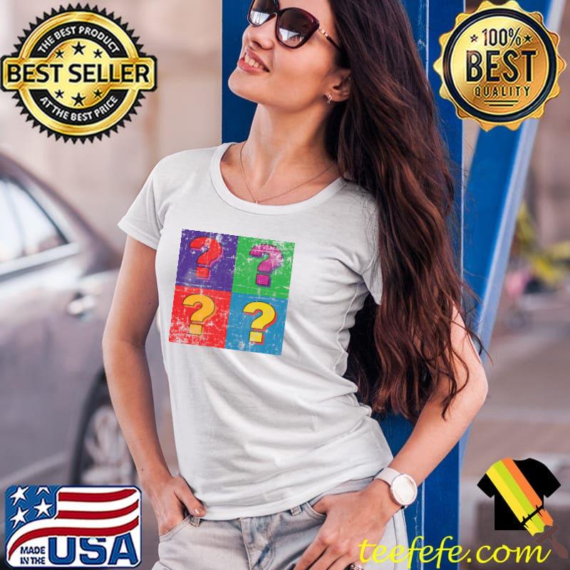 Retro Pop Art Question Marks T-Shirt Ladies Tee Retro Pop Art Question Marks T-Shirt Ladies Tee