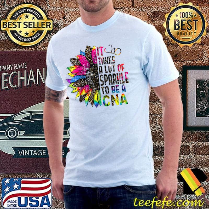 Retro Sunflower It Takes Lots Of Sparkle To Be CNA Nurse Raglan Baseball T-shirt