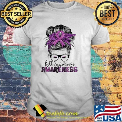 rett syndrome Awareness Messy bun hair women T-Shirt