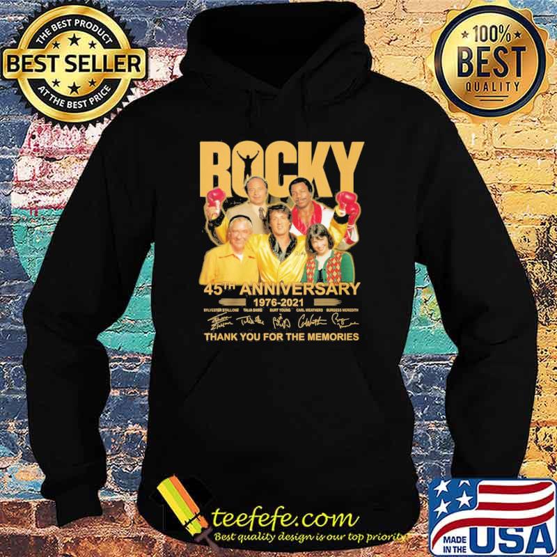 Rocky 45th Anniversary 1976 2021 Thank You For The Memories Signature Shirt Hoodie Rocky 45th Anniversary 1976 2021 Thank You For The Memories Signature Shirt Hoodie