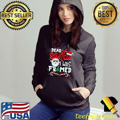 Santa Funny Quote I Was Framed Christmas Stocking T Shirt