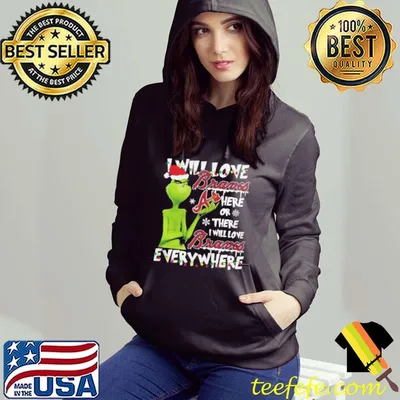 Santa Grinch I will love Atlanta Braves here or there I will love Braves everywhere Christmas shirt
