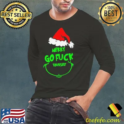 SANTA HAT MERRY GO FUCK YOURSELF SHIRT