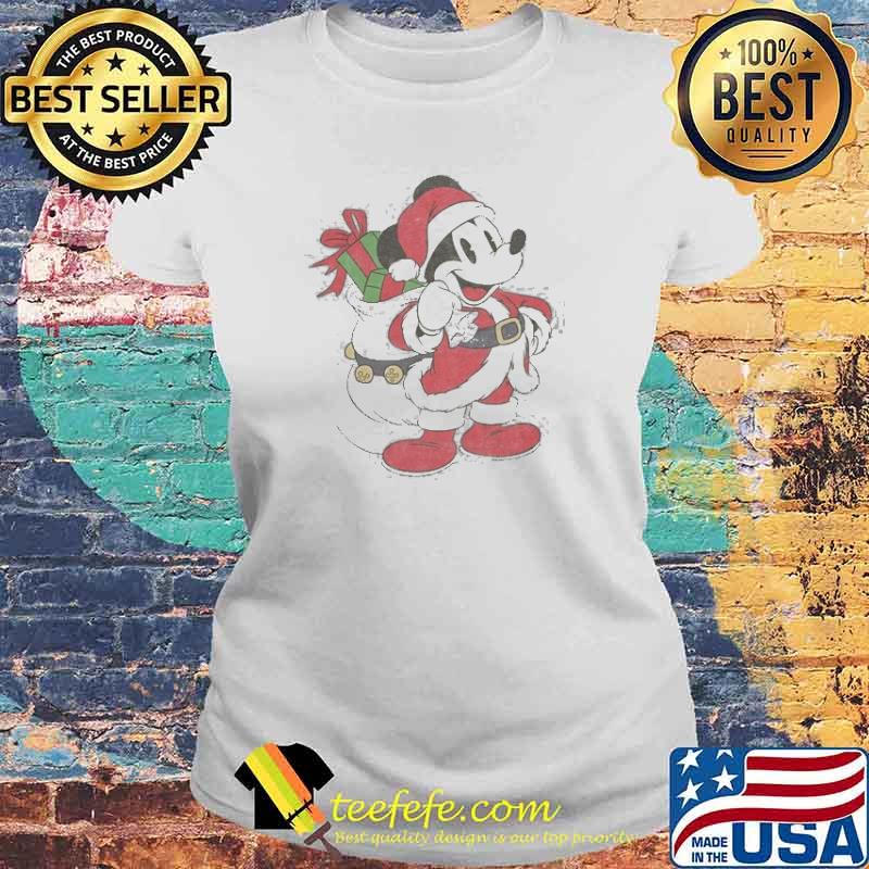 Santa Mickey Mouse Holiday Shirt Laides tee Santa Mickey Mouse Holiday Shirt Laides tee