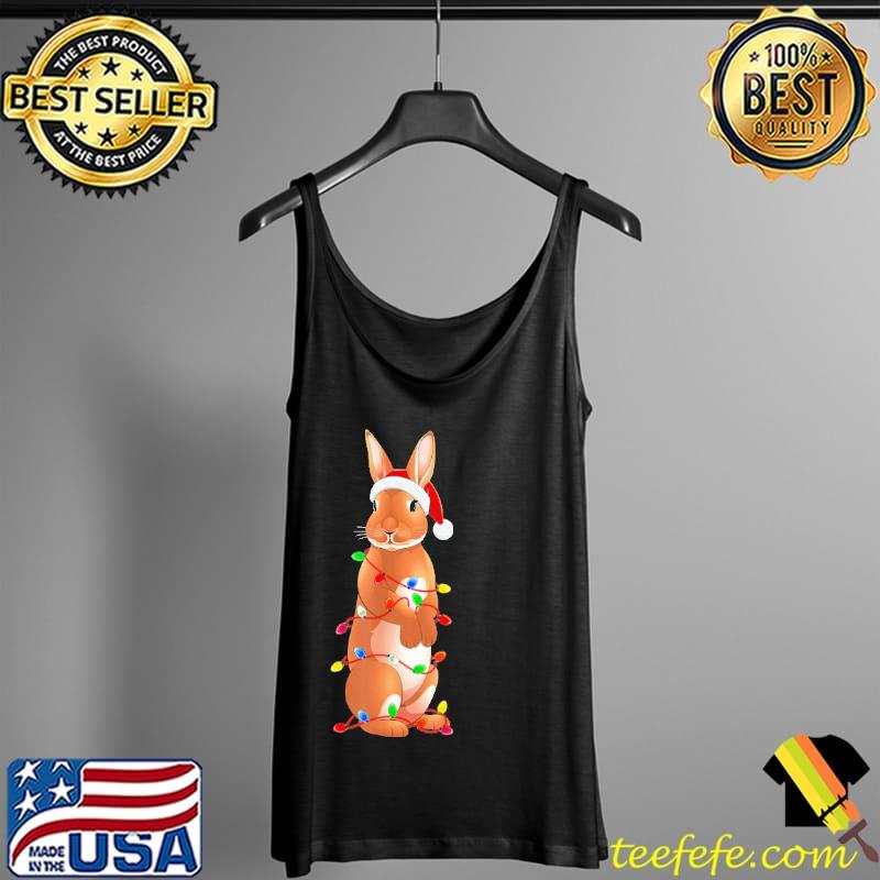 Santa Rabbit Christmas Colorful Light Bulbs Shirt Tank Top Santa Rabbit Christmas Colorful Light Bulbs Shirt Tank Top