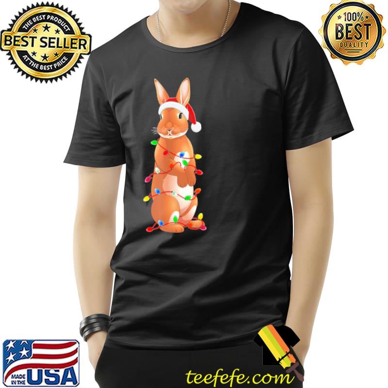 Santa Rabbit Christmas Colorful Light Bulbs Shirt Unisex Santa Rabbit Christmas Colorful Light Bulbs Shirt Unisex