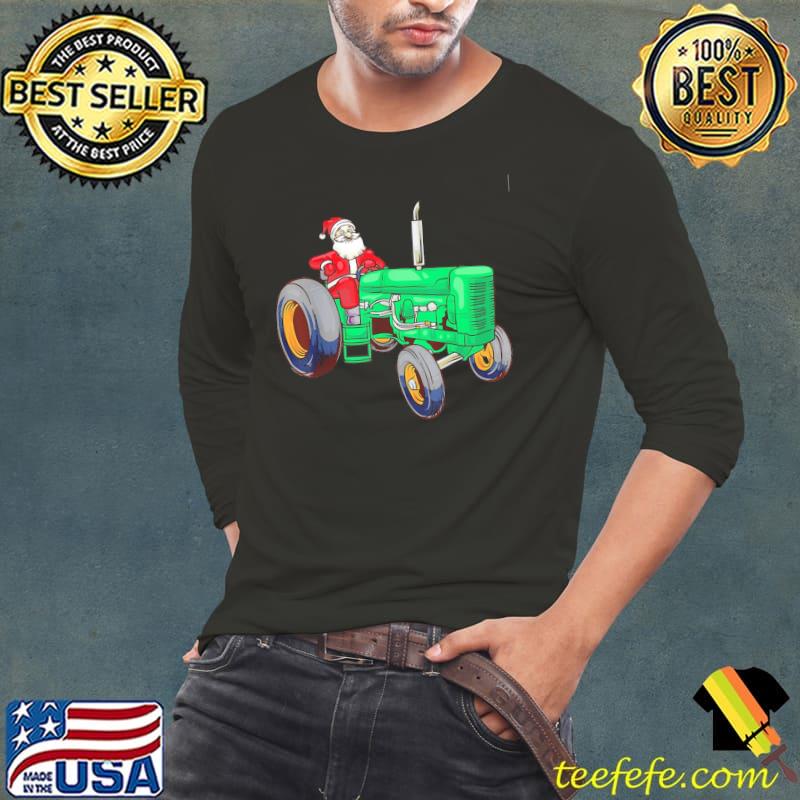 Santa Tractor Christmas Shirt Long Sleeve Tee Santa Tractor Christmas Shirt Long Sleeve Tee
