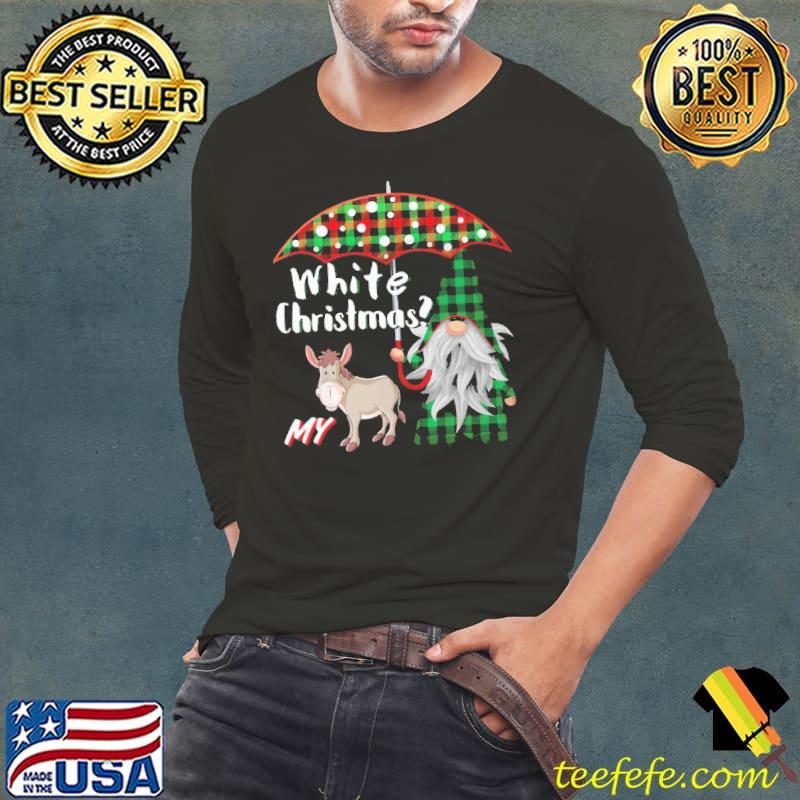 Santa White Christmas My Donkey Shirt Long Sleeve Tee Santa White Christmas My Donkey Shirt Long Sleeve Tee