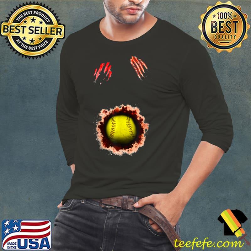 Scary Zombie Player Softball, Creepy Softball Ball lovers T-Shirt