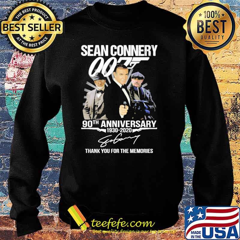Sean Connery 007 90th Anniversary Thank You For The Memories Signature Shirt Sweater Sean Connery 007 90th Anniversary Thank You For The Memories Signature Shirt Sweater