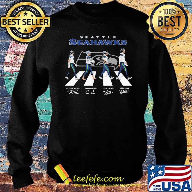 Seattle Seahawks Tyler Lockett Russell Wilson Chris Carson DK Metcalf  signatures shirt, hoodie, sweater, long sleeve and tank top