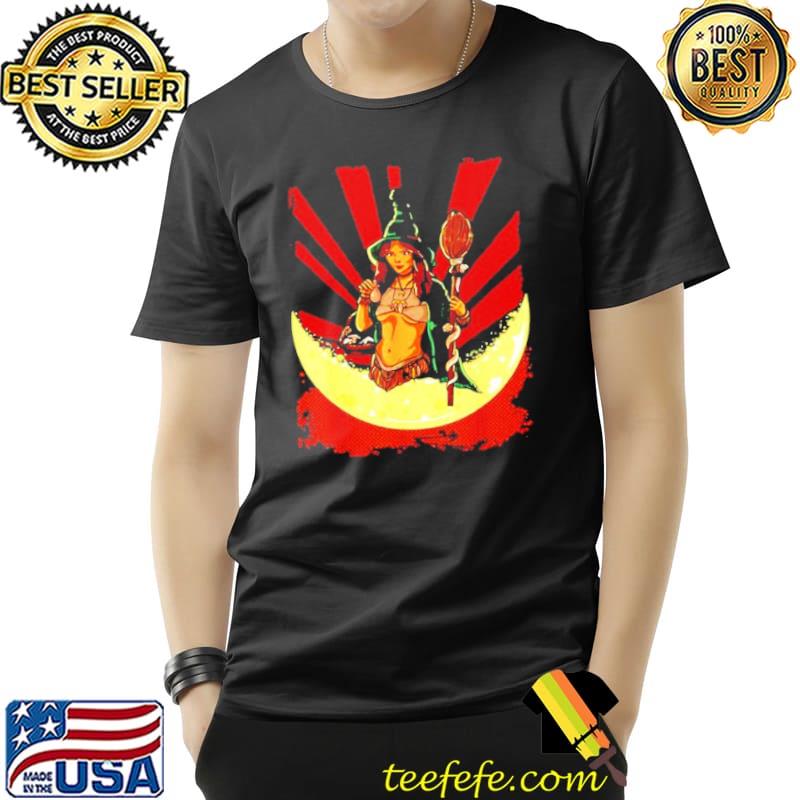Sexy witch with broom spell on you potion Halloween shirt