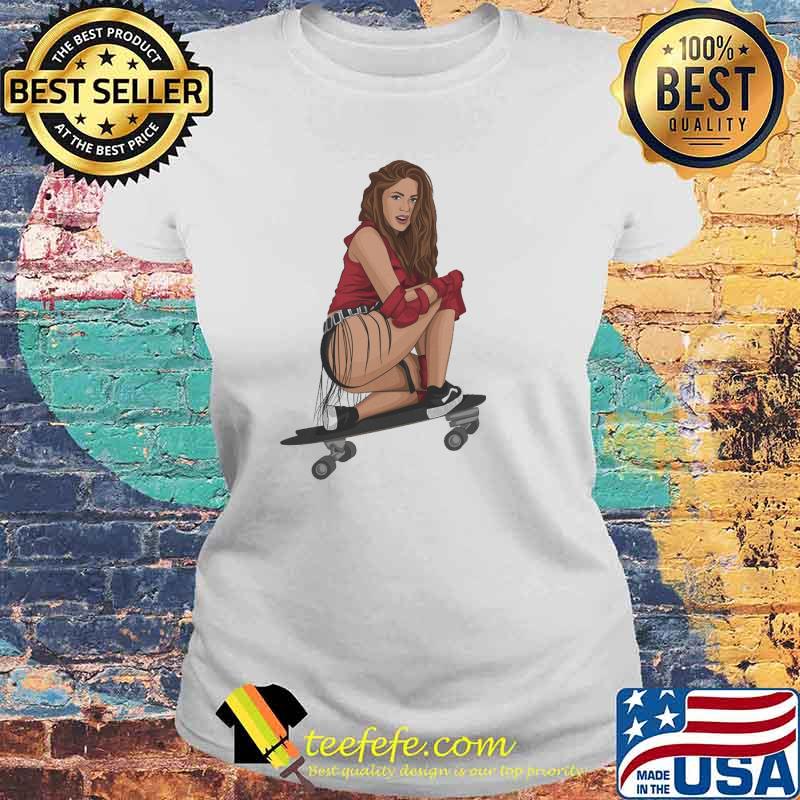 Shakira On Skateboard Shirt Laides tee Shakira On Skateboard Shirt Laides tee