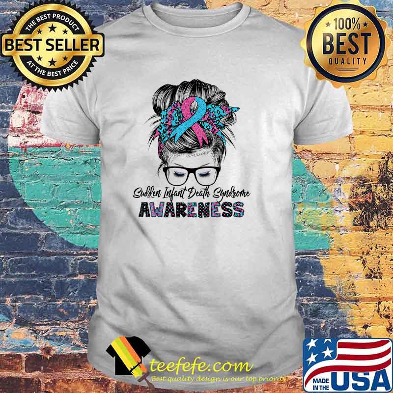 SIDS sudden infant death awareness messy hair bun leopard T-Shirt