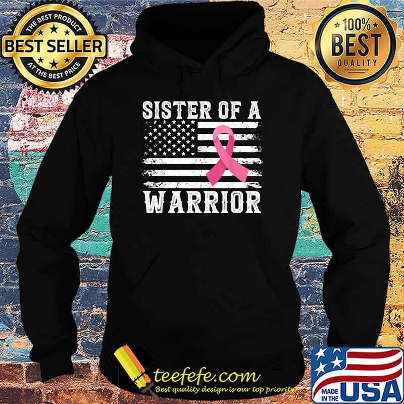 Sister Warrior Breast Cancer USA Flag Pink Ribbon Vintage T-Shirt Hoodie Sister Warrior Breast Cancer USA Flag Pink Ribbon Vintage T-Shirt Hoodie