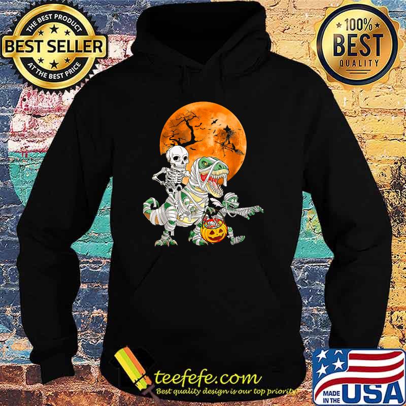Skeleton Riding Mummy Dinosaur T rex Halloween Funny Pumpkin T-Shirt Hoodie Skeleton Riding Mummy Dinosaur T rex Halloween Funny Pumpkin T-Shirt Hoodie