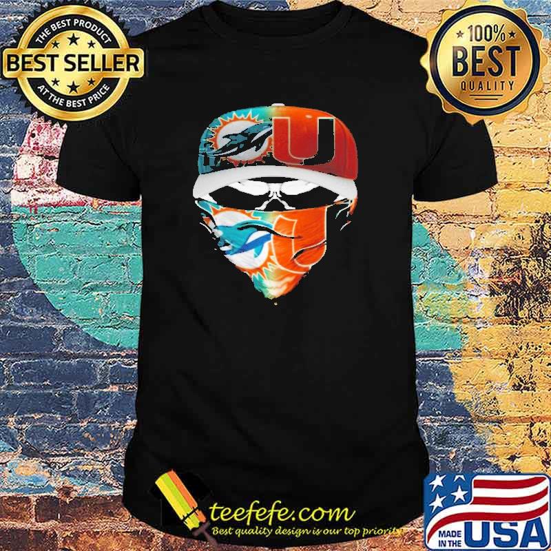 Skull Miami Dolphins and Miami Hurricanes shirt Skull Miami Dolphins and Miami Hurricanes shirt