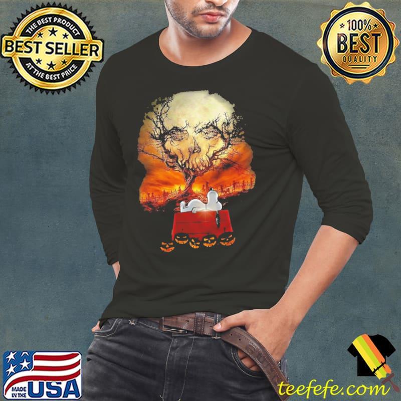Skull moon snoopy pumpkin halloween s Long Sleeve Tee Skull moon snoopy pumpkin halloween s Long Sleeve Tee