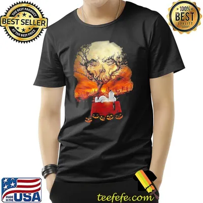 Skull moon snoopy pumpkin halloween shirt