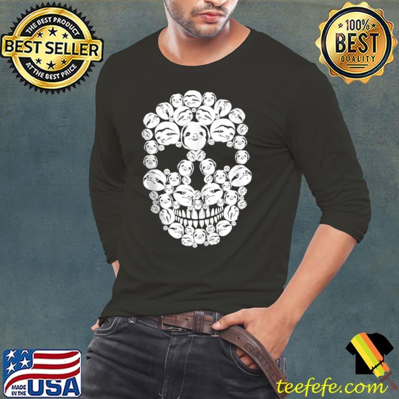 Skull Sloth Skeleton Halloween Costume Scary Carnival T-shirt