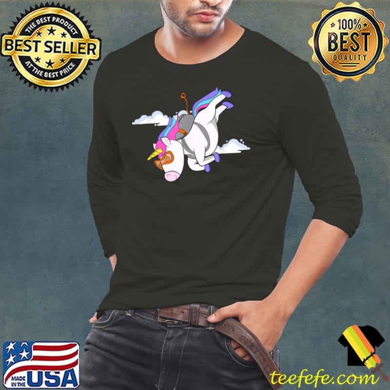 Skydiving Unicorn Parachuter Women Skydiver T-Shirt Long Sleeve Tee Skydiving Unicorn Parachuter Women Skydiver T-Shirt Long Sleeve Tee