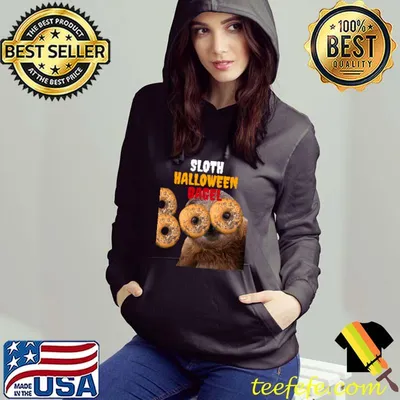 Sloth Halloween Bagel – Funny Food and Animal T-Shirt