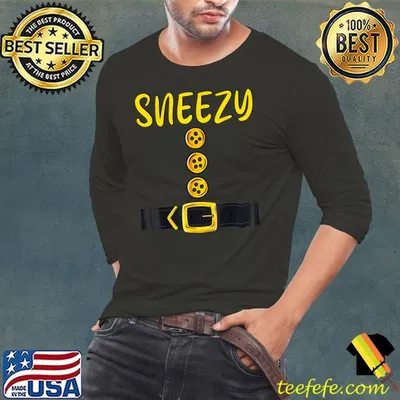 Sneezy Dwarf Halloween Costume Color Matching Bashful Dwarf T-Shirt