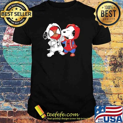 Snoopy and spider man shirt