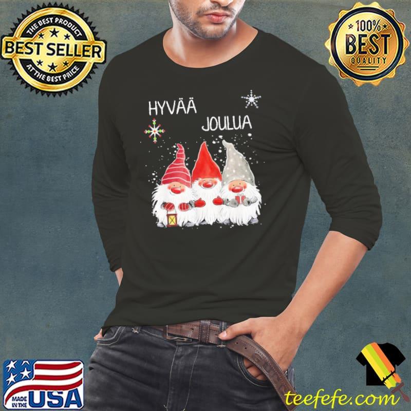 Snow Santa Hyvaa Joulua Christmas Shirt Long Sleeve Tee Snow Santa Hyvaa Joulua Christmas Shirt Long Sleeve Tee