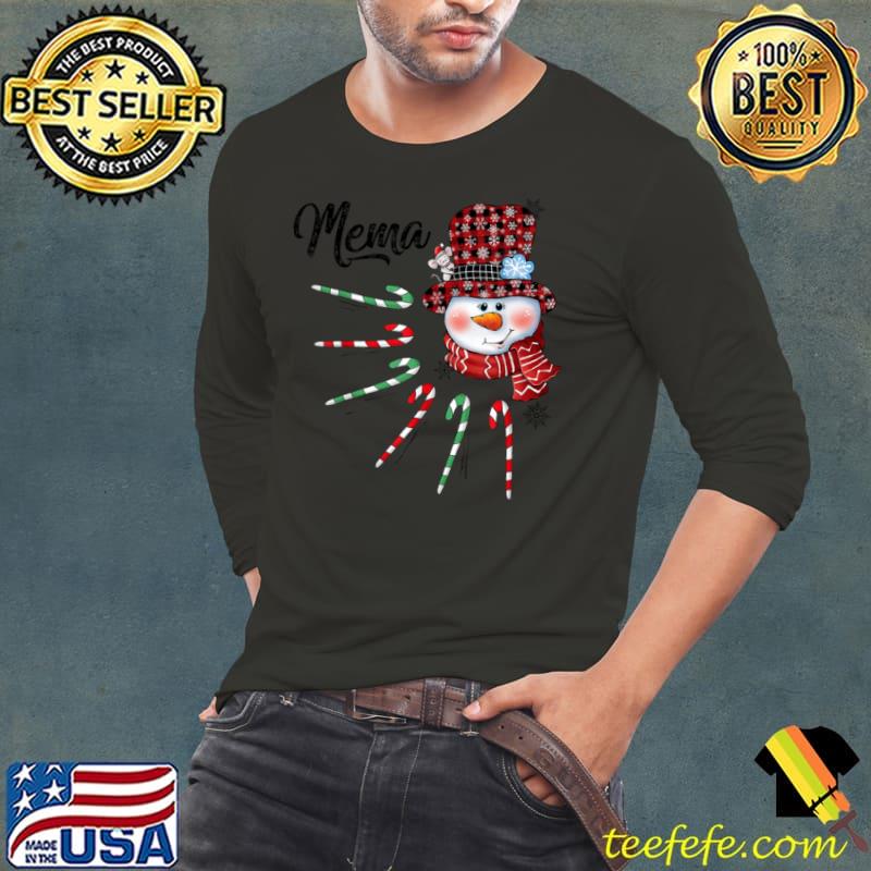 Snowman Mema Candy Cane Red Plaid Christmas Gifts T Shirt Snowman Mema Candy Cane Red Plaid Christmas Gifts T Shirt