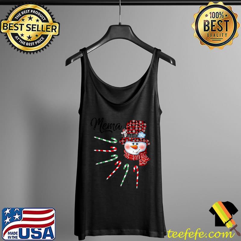Snowman Mema Candy Cane Red Plaid Christmas Gifts T Shirt Tank Top Snowman Mema Candy Cane Red Plaid Christmas Gifts T Shirt Tank Top