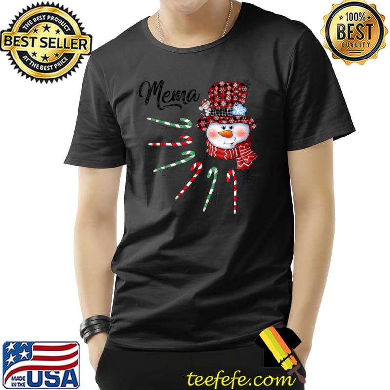 Snowman Mema Candy Cane Red Plaid Christmas Gifts T Shirt Unisex Snowman Mema Candy Cane Red Plaid Christmas Gifts T Shirt Unisex