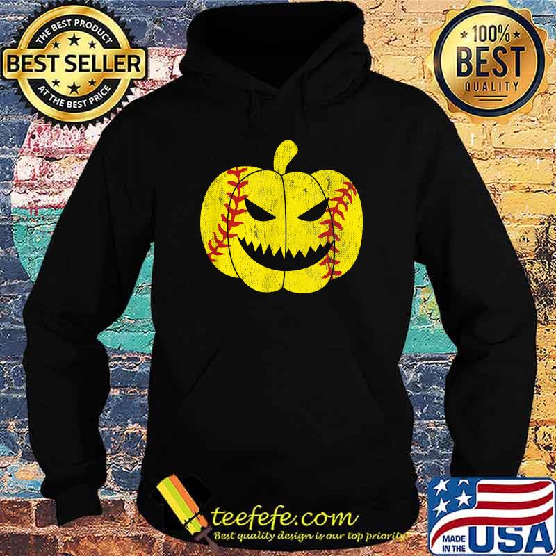 Softball Player Scary Pumpkin Vintage Costume Halloween T-Shirt Hoodie Softball Player Scary Pumpkin Vintage Costume Halloween T-Shirt Hoodie