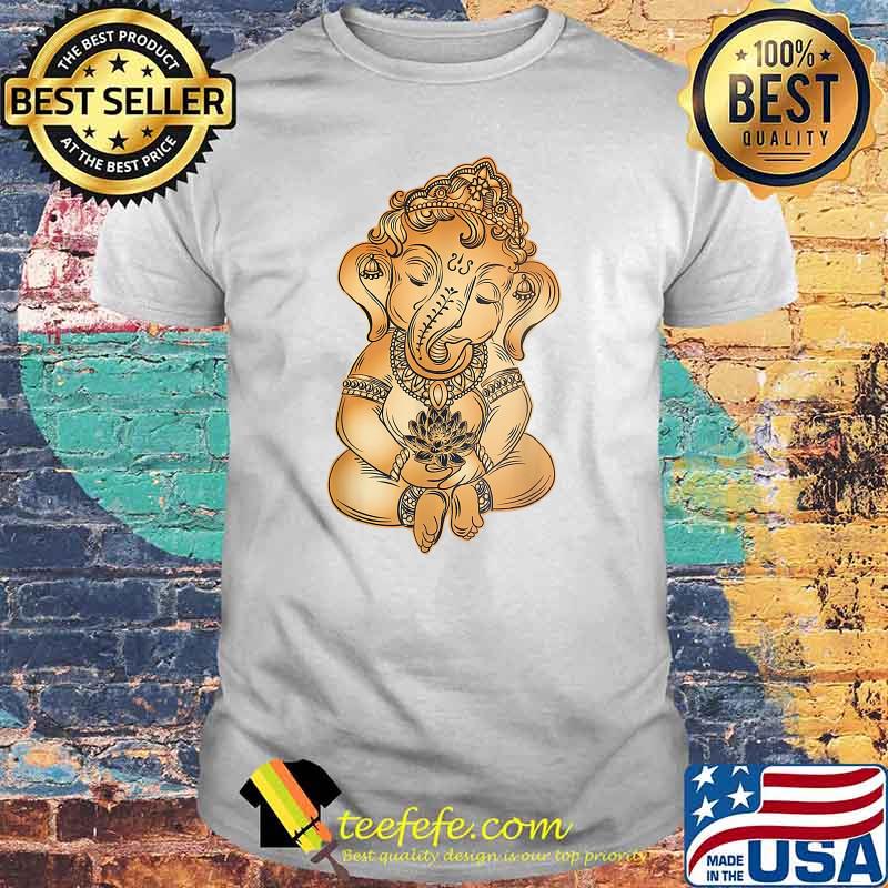 Spiritual Hindu God Ganesha Meditation Yoga T-Shirt