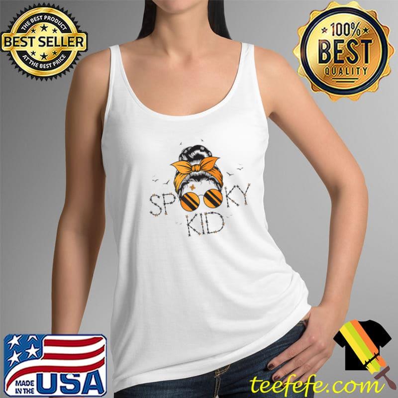 Spooky Kids Halloween Messy Bun For Girls Kids Youth T-Shirt Tank Top Spooky Kids Halloween Messy Bun For Girls Kids Youth T-Shirt Tank Top