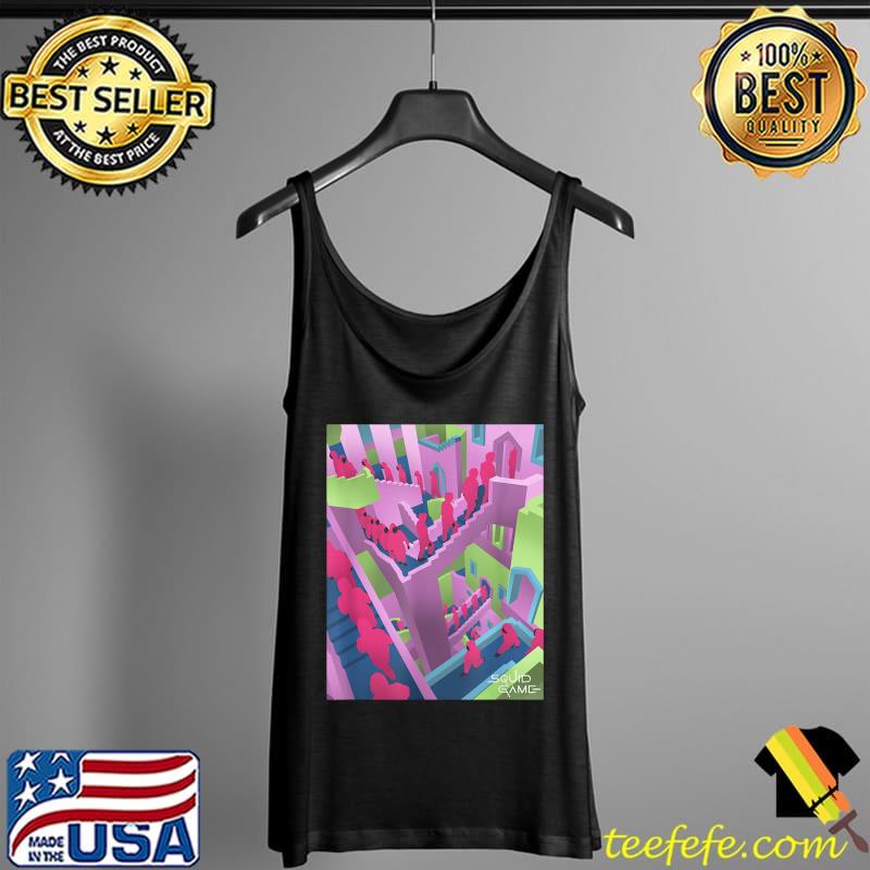 Squid Game Guards Stairs Neon Poster T-Shirt Tank Top Squid Game Guards Stairs Neon Poster T-Shirt Tank Top