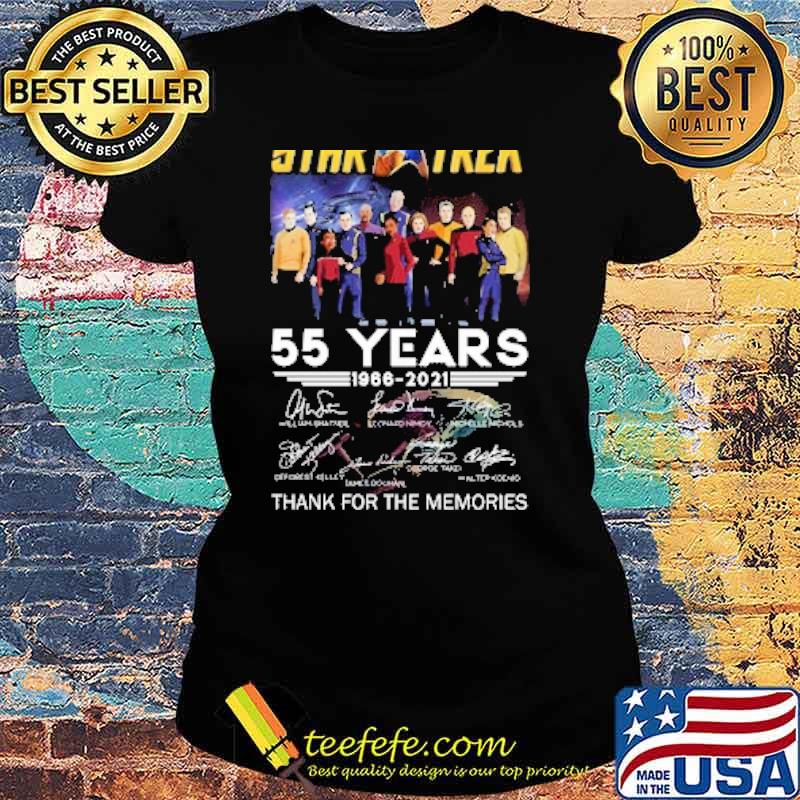 Star trek 55 years 1966 2021 thank you for the memories signatures s Ladies tee Star trek 55 years 1966 2021 thank you for the memories signatures s Ladies tee