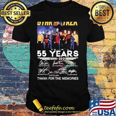 Star trek 55 years 1966 2021 thank you for the memories signatures shirt