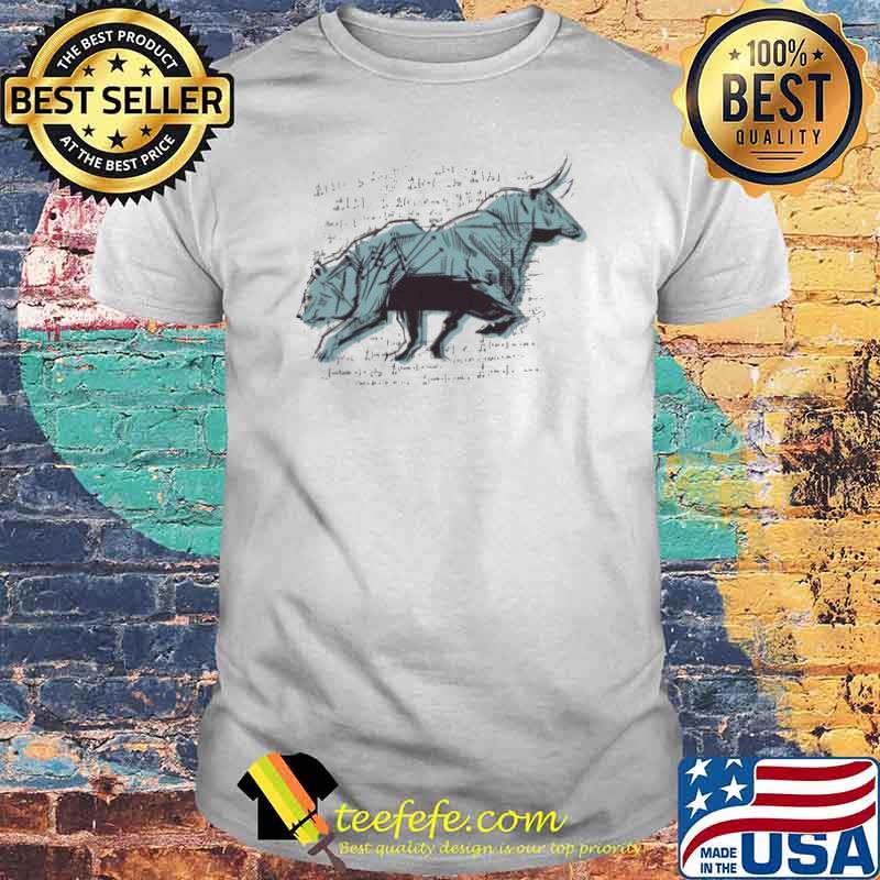 Stock market formulas with bull and bear design shirt
