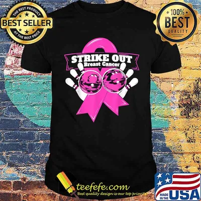 Strike Out Breast Cancer Awareness Bowling Fighters T-Shirt